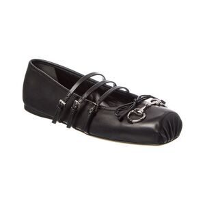 Gucci Horsebit Leather Flat, Black